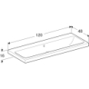 Umywalka iCon Light 120 cm, bez otworu, z przelewem,  GEBERIT 501.837.00.3