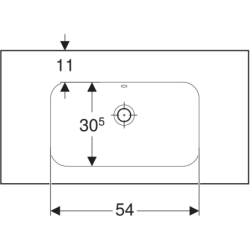 Umywalka iCon Light z powierzchnią odkładczą 90 cm, bez otworu, z przelewem,  GEBERIT 501.840.00.3