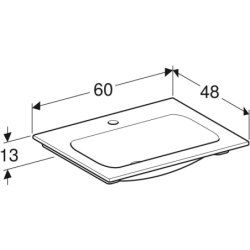 Umywalka iCon meblowa 60 cm, z otworem na środku, bez przelewu,  GEBERIT 501.843.00.1