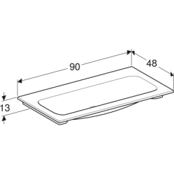 Umywalka iCon meblowa 90 cm, bez otworu, bez przelewu,  GEBERIT 501.845.00.3