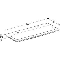 Umywalka iCon meblowa 120 cm, z otworem z lewej i prawej, bez przelewu,  GEBERIT 501.846.00.1