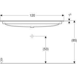 Umywalka iCon meblowa 120 cm, bez otworu, bez przelewu,  GEBERIT 501.846.00.3