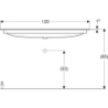 Umywalka iCon meblowa 120 cm, bez otworu, bez przelewu,  GEBERIT 501.846.00.3