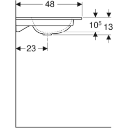 Umywalka iCon meblowa 120 cm, bez otworu, bez przelewu,  GEBERIT 501.846.00.3