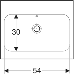 Umywalka iCon Light stawiana na blat, 60 cm bez otworu, z przelewem,  GEBERIT 501.847.00.3