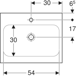 Umywalka iCon Light stawiana na blat, 60 cm z otworem na środku, bez przelewu,  GEBERIT 501.847.00.5
