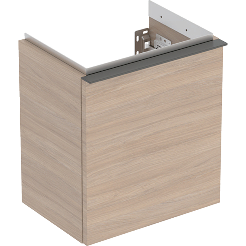 Szafka pod umywalkę iCon, z jednymi drzwiami 37x41,5x27,9 cm, dąb / melaminowa str. drewna, lava / mat GEBERIT 502.300.JH.1