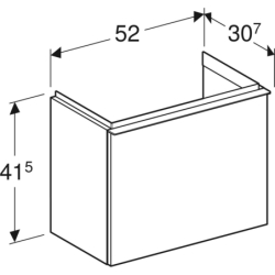 Szafka pod umywalkę iCon, z jedną szufladą 52x41,5x30,7 cm, dąb / melaminowa str. drewna, lava / mat GEBERIT 502.302.JH.1