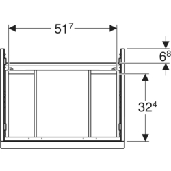 Szafka pod umywalkę iCon, z 2 szuflady 59,2x61,5x47,6 cm, biały / lakier na wysoki połysk, biały / matowy GEBERIT 502.303.01.1