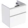 Szafka pod umywalkę iCon, z 2 szuflady 59,2x61,5x47,6 cm, biały / lakier połysk, chrom GEBERIT 502.303.01.2