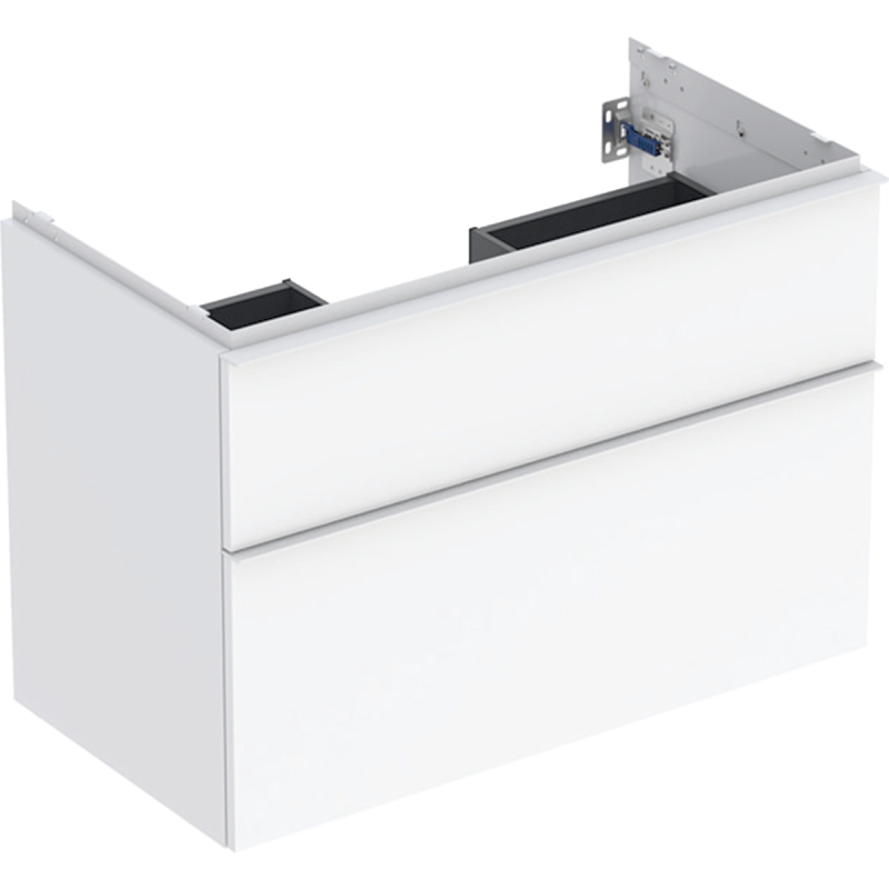 Szafka pod umywalkę iCon, z 2 szuflady 88,8x61,5x47,6 cm, biały / lakier na wysoki połysk, biały / matowy GEBERIT 502.305.01.1