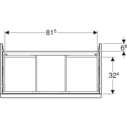 Szafka pod umywalkę iCon, z 2 szuflady 88,8x61,5x47,6 cm, biały / lakier na wysoki połysk, biały / matowy GEBERIT 502.305.01.1