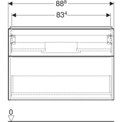 Szafka podumyw. iCon, z 2 szuflady 88,8x61,5x47,6 cm, szary piaskowy, lakier, połysk, szary piaskowy, mat GEBERIT 502.305.JL.1