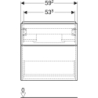 Szafka pod umywalkę iCon, z 2 szuflady, krótka 59,2x61,5x41,6 cm biały / lakier matowy, biały / matowy GEBERIT 502.307.01.3