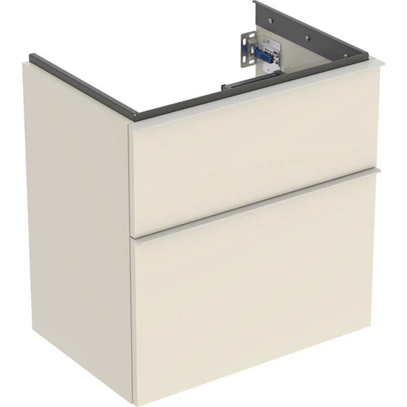 Szafka podumyw. iCon, 2 szuflady, krótka 59,2x61,5x41,6cm szary piaskowy/lakier, połysk,szary piaskowy/mat GEBERIT 502.307.JL.1