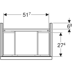 Szafka podumyw. iCon, 2 szuflady, krótka 59,2x61,5x41,6cm szary piaskowy/lakier, połysk,szary piaskowy/mat GEBERIT 502.307.JL.1