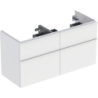 Szafka iCon pod umywalkę podwójną, 4 szuflady 118,4x61,5x47,6 cm, biały / lakier mat, biały / mat GEBERIT 502.309.01.3