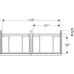 Szafka iCon pod umywalkę podwójną, 4 szuflady 118,4x61,5x47,6 cm, dąb / melaminowa str. drewna, lava / mat GEBERIT 502.309.JH.1
