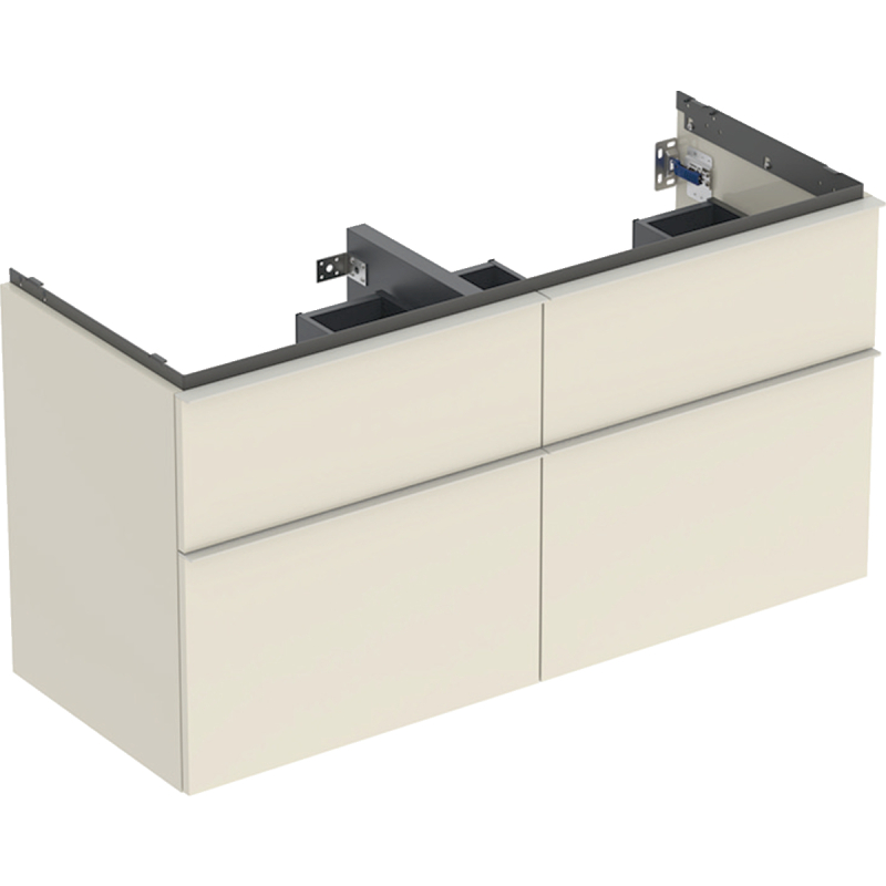 Szafka iCon podumyw. podwójną,4 szuflady 118,4x61,5x47,6 cm,szary piaskowy/lakier,poł.,szary piaskowy/mat GEBERIT 502.309.JL.1