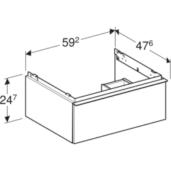 Szafka pod umywalkę iCon, z jedną szufladą 59,2x24,7x47,6 cm, biały / lakierowany matowy, biały / matowy GEBERIT 502.310.01.3