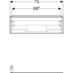 Szafka podumyw. iCon, z jedną szufladą 74x24,7x47,6 cm, biały / lakier na wysoki połysk, biały / matowy GEBERIT 502.311.01.1
