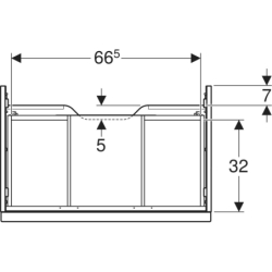 Szafka podumyw. iCon, z jedną szufladą 74x24,7x47,6 cm, biały / lakier na wysoki połysk, biały / matowy GEBERIT 502.311.01.1