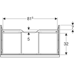 Szafka pod umywalkę iCon, z jedną szufladą 88,8x24,7x47,6 cm, biały / lakierowany matowy, biały / matowy GEBERIT 502.312.01.3