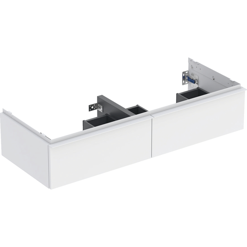 Szafka iCon pod umywalkę podwójną, z 2 szuflady 118,4x24,7x47,6 cm, biały / lakier matowy, biały / matowy GEBERIT 502.314.01.3
