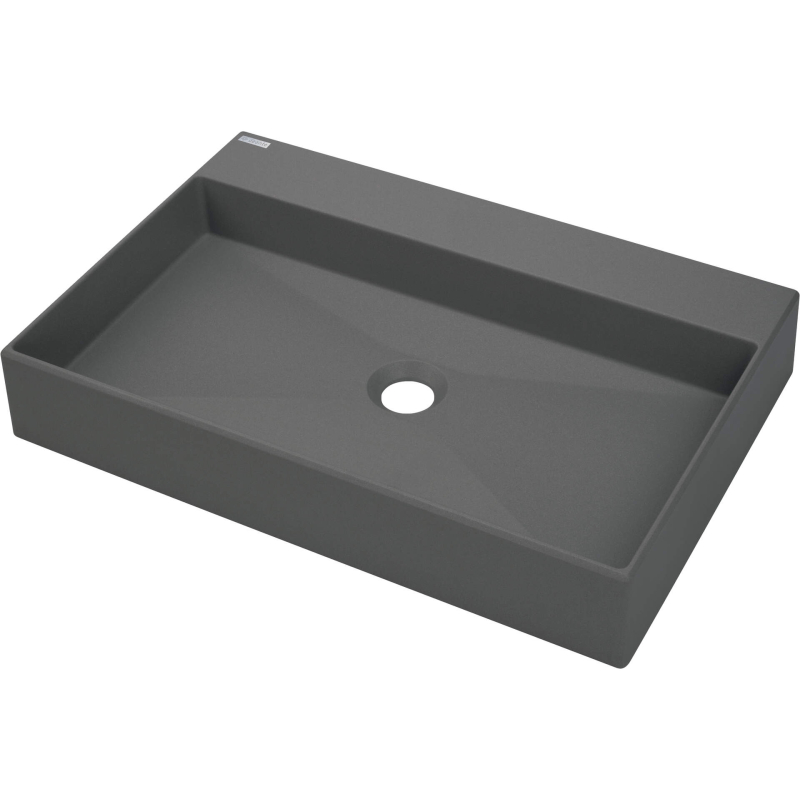 Umywalka granitowa nablatowa - 60x40 cm Correo antracyt metalik DEANTE CQR_TU6S
