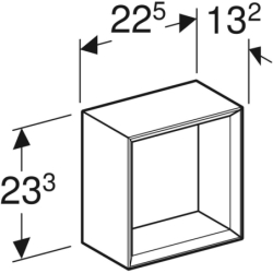 Szafka iCon kwadratowa 22,5 cm x 23,3 cm x 13,2 cm Orzech włoski hickory / Melamina, struktura drewna GEBERIT 502.321.JR.1