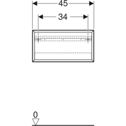 Szafka iCon prostokątna 45 cm x 23,3 cm x 13,2 cm , Orzech włoski hickory / Melamina, struktura drewna GEBERIT 502.322.JR.1