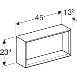 Szafka iCon prostokątna 45 cm x 23,3 cm x 13,2 cm , Orzech włoski hickory / Melamina, struktura drewna GEBERIT 502.322.JR.1
