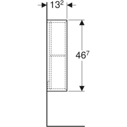 Regał iCon kwadratowy 45 cm x 46,7 cm x 13,2 cm Dąb / Melamina, struktura drewna GEBERIT 502.323.JH.1