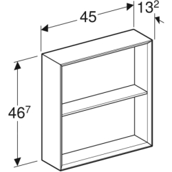 Regał iCon kwadratowy 45 cm x 46,7 cm x 13,2 cm Lava / Lakierowany matowy GEBERIT 502.323.JK.1