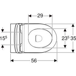 Stojąca miska WC iCon  przylegająca do ściany, ukryte mocowania, Rimfree, Biały-alpin, mat, zestaw z deską GEBERIT 502.383.JT.1