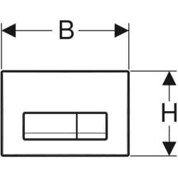 Przycisk uruchamiający Delta50, przedni, chrom-mat, prostokątny GEBERIT 115.119.46.1