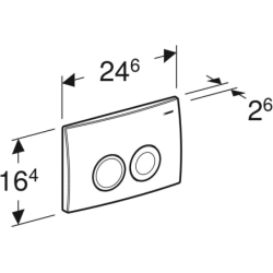 Przycisk uruchamiający Delta25, przedni, chrom-mat, okrągły GEBERIT 115.125.46.5