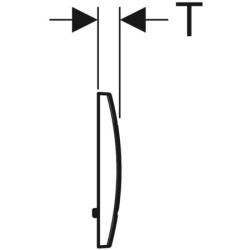 Przycisk uruchamiający Delta20, przedni, chrom-mat, prostokątny GEBERIT 115.137.46.1