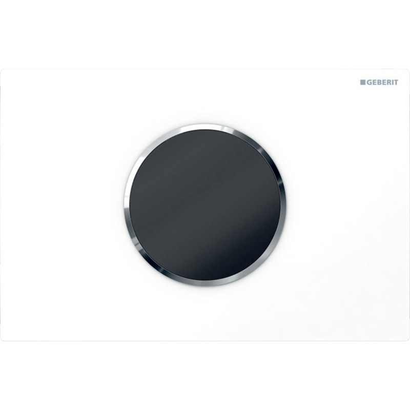 Elektroniczny zestaw uruchamiający WC, IR, zasilanie bateryjne, Sigma10, 12cm, biały-chrom bł. GEBERIT 115.908.KJ.6