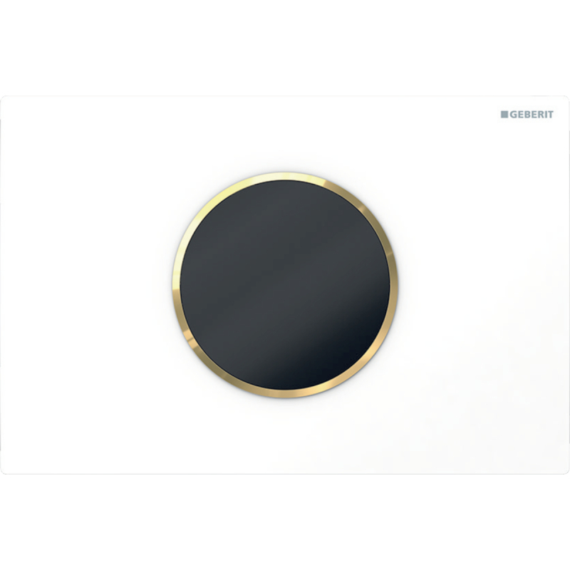 Elektroniczny zestaw uruchamiający WC, IR, zasilanie bateryjne, Sigma10, 12cm, biały-złoty GEBERIT 115.908.KK.6