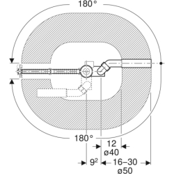 Zestaw odpływowo-przelewowy do wanien niestandardowych, do baterii podtynkowej GEBERIT 150.701.00.6