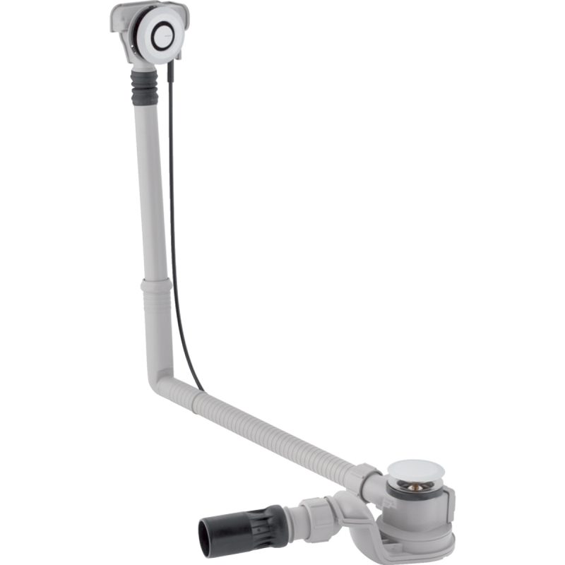 Zestaw odpływowo-przelewowy PushControl do wanien, długi, chrom błyszczący GEBERIT 150.751.21.6