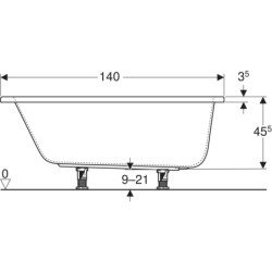 PERFECT wanna prostokątna 140x70 cm GEBERIT 554.070.01.1