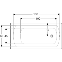 PERFECT wanna prostokątna 140x70 cm GEBERIT 554.070.01.1