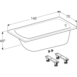 PERFECT wanna prostokątna 140x70 cm GEBERIT 554.070.01.1