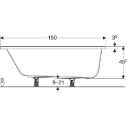 PERFECT wanna prostokątna 150x75 cm  GEBERIT 554.071.01.1