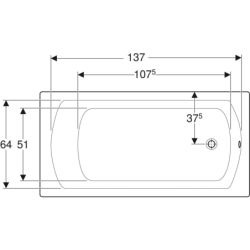 PERFECT wanna prostokątna 150x75 cm  GEBERIT 554.071.01.1