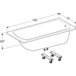 PERFECT wanna prostokątna 160x75 cm GEBERIT 554.072.01.1