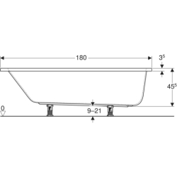 PERFECT wanna prostokątna 180x80 cm GEBERIT 554.074.01.1