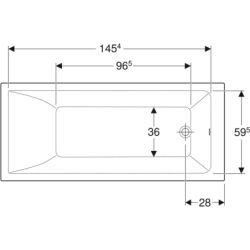 SELNOVA SQUARE wanna prostokątna 160x70 cm GEBERIT 554.382.01.1